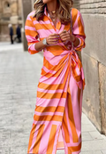 Elvina Printed Wrap Dress