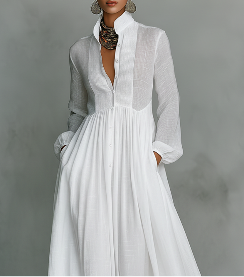 Serena Button-Front Maxi Dress