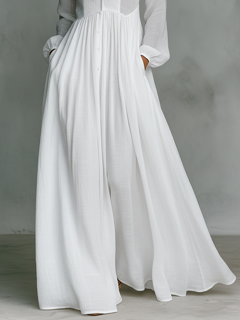Serena Button-Front Maxi Dress
